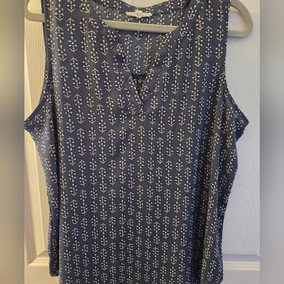 Maurices Tops - Navy Sleeveless Patterned Women's Top